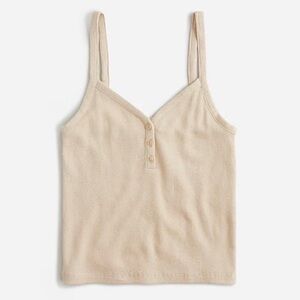 Jcrew vintage ribbed cropped Henley tank